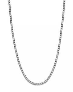 14k White Gold 7.09Ct Diamond Tennis Necklace with 166 Diamonds