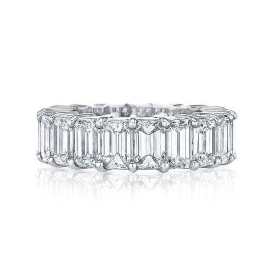 Platinum 7.36Cts D VS1-VS2  Emerald Cut Eternity Band All Certified BY GIA