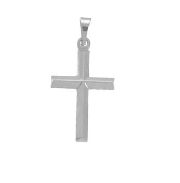 14K White Gold 18 X 14 mm Cross
