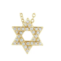 Load image into Gallery viewer, 14k Yellow Gold 0.15 Ct Diamond Star of David Pendant

