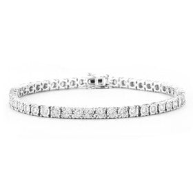14k White Gold 1.00Ct Diamond Bracelet with Miracle Head Settings