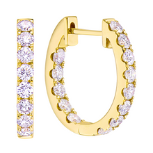 Load image into Gallery viewer, 14K Gold 1.45Ct Diamond Hoop Earring, Available in White and Yellow Gold
