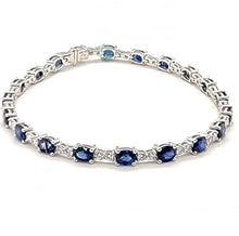 Load image into Gallery viewer, 18k White Gold 5.90 Cts Sapphire, 1.12 Cts Diamond Bracelet
