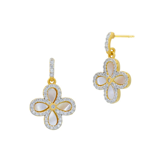 Sterling Silver 14k Gold Plated Blossoming Brilliance Drop Earring