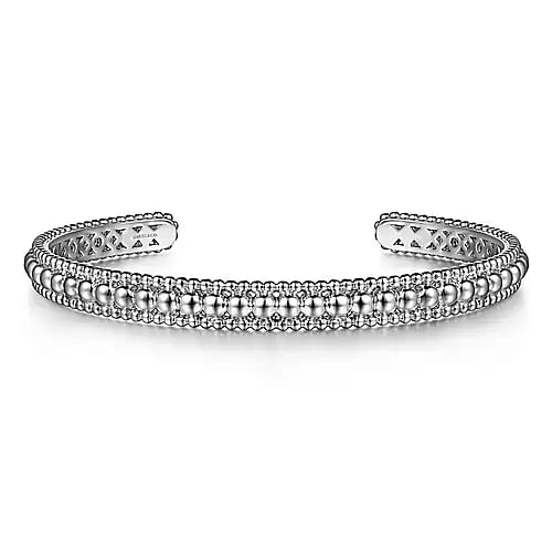 Sterling Silver Bujukan Beaded Open Bangle