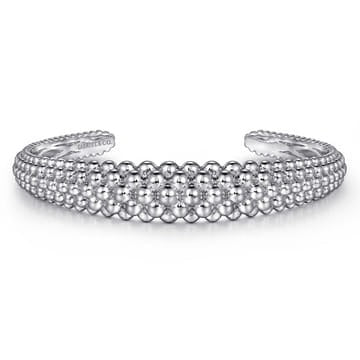 Gabriel Sterling Silver Bujukan Bead Cuff Bangle