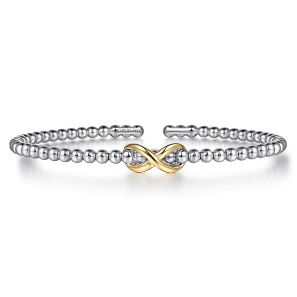 14K Yellow Gold and 925 Sterling Silver Bujukan Infinity Cuff