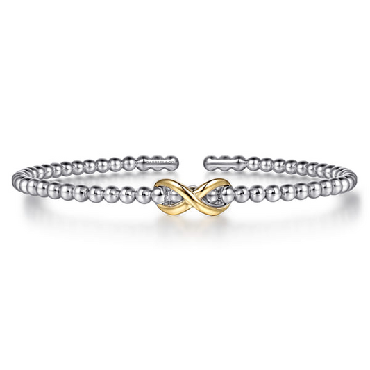 14K Yellow Gold and 925 Sterling Silver Bujukan Infinity Cuff
