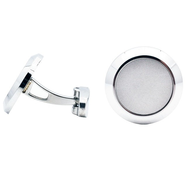 Men's Circular Stainless Steel Cuff Links