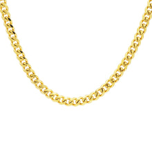 Load image into Gallery viewer, Men&#39;s 7mm Gold Plated Stainless Steel Curb 24&quot; Link Chain Necklace
