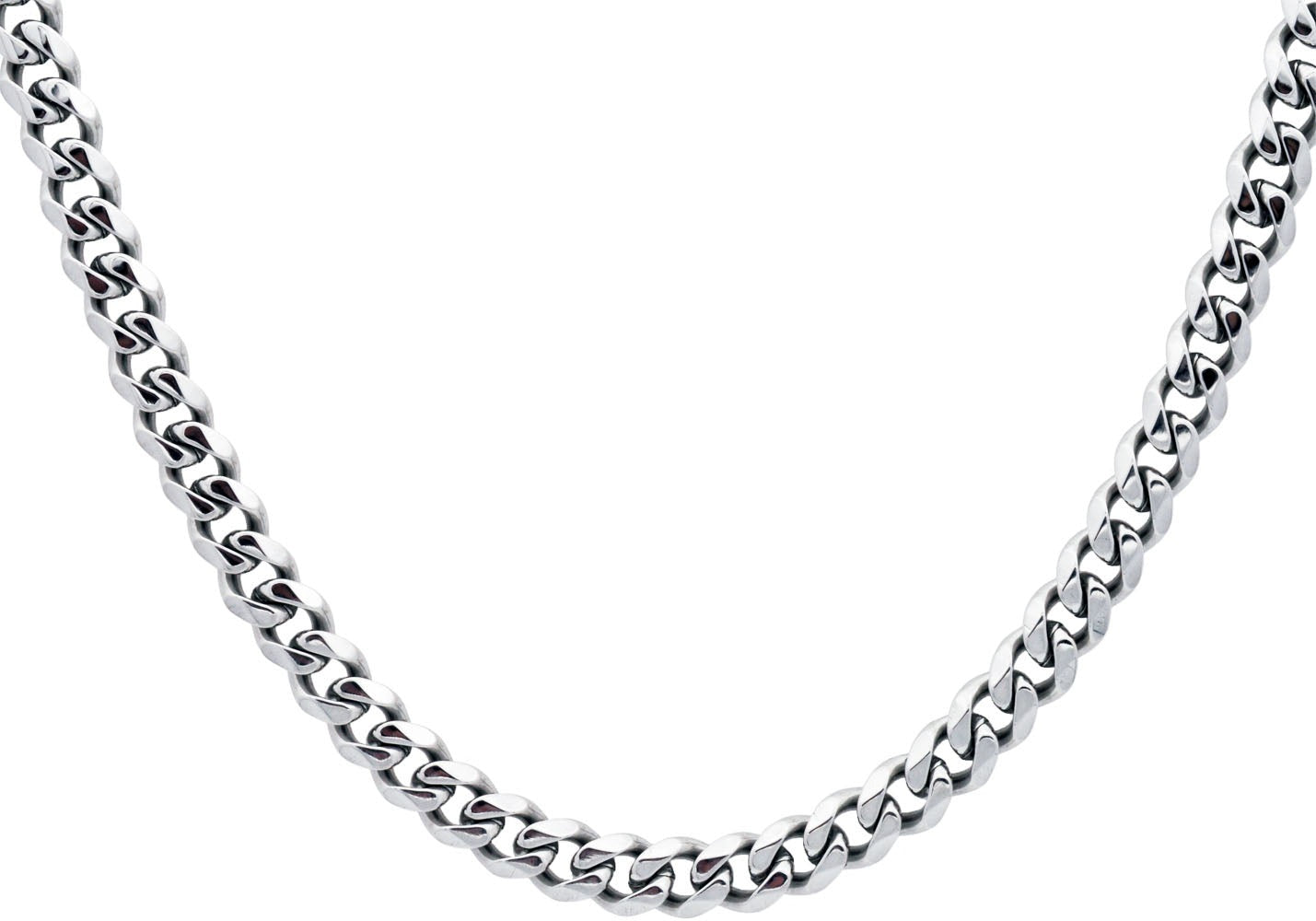 Stainless Steel Mens 7mm Curb Link Chain 24 Inch Long