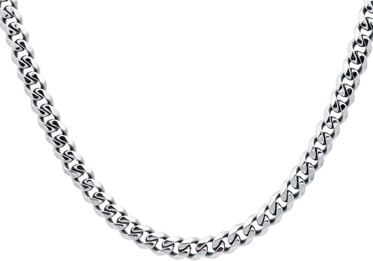 Stainless Steel Mens 7mm Curb Link Chain 24 Inch Long