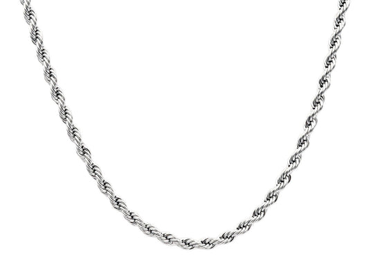 Stainless Steel Mens 5mm Rope Chain 24 Inch Long