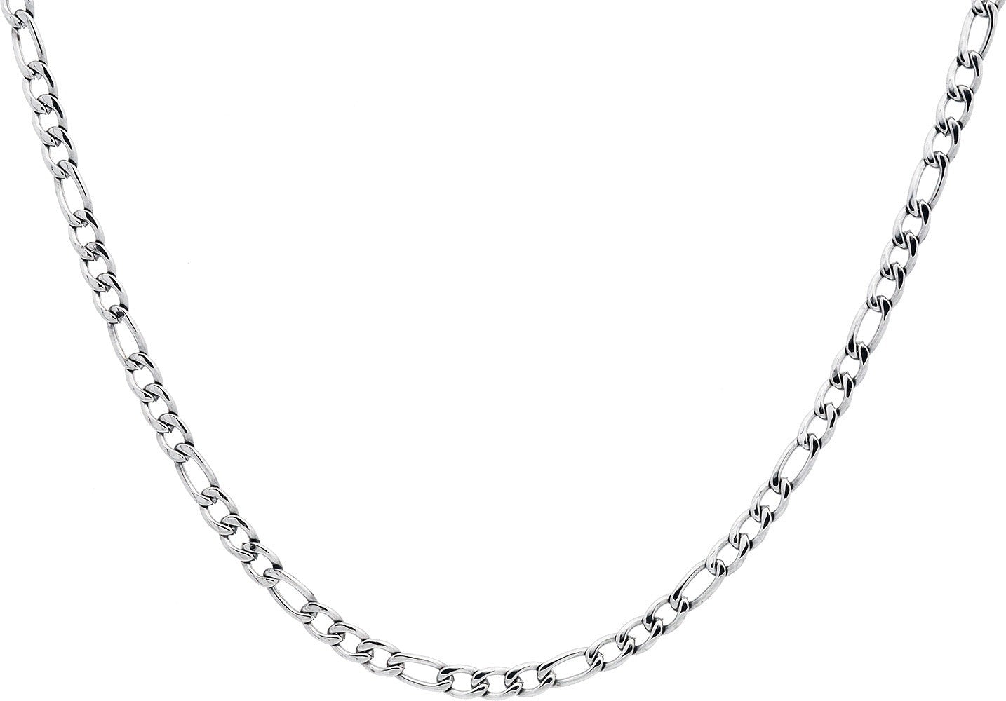 Stainless Steel Mens 4mm Figaro Link Chain