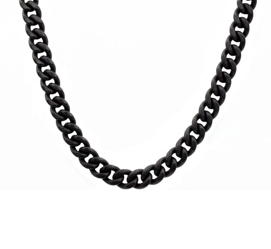 Stainless Steel Mens 5mm Black Plated Miami Cuban Chain 24" Long