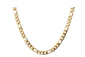 Stainless Steel Mens 4mm Gold Plated Figaro Chain