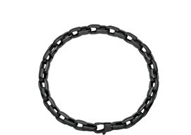 Stainless Steel Mens 6mm Black Plated Link Chain Bracelet