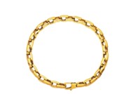 Stainless Steel Mens 6mm Gold Plated Link Bracelet