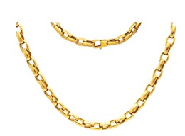 Stainless Steel Mens Gold Plated Link Necklace