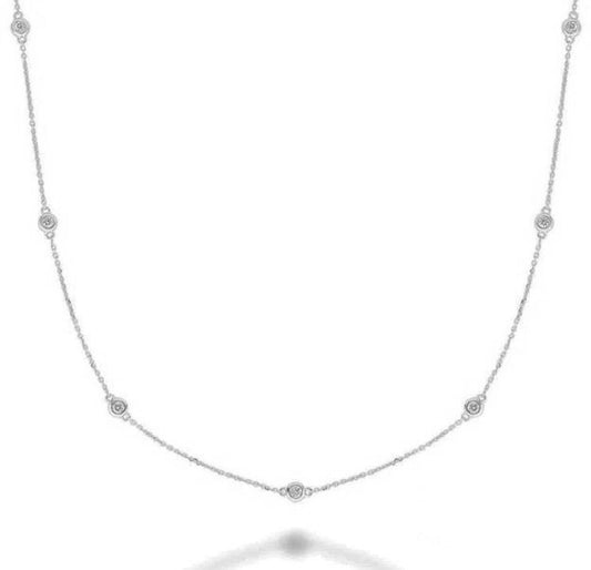 14k White Gold 0.56Ct Lab Grown 8 Diamond DBY Necklace