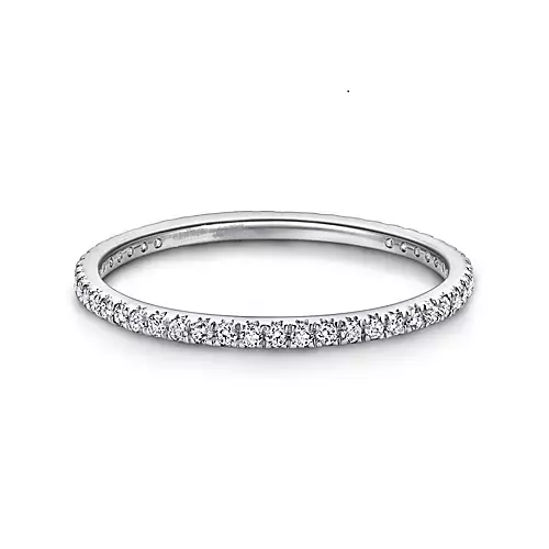 14k White Gold 0.35Ct Diamond Band with 47 Diamonds in Size 6.0