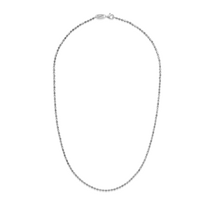 Sterling Silver Rhodium Plate 30 Inch Beaded Necklace