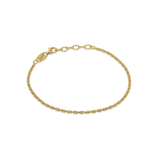 Sterling Silver Gold Plated 7.25 Inch beaded Bracelet