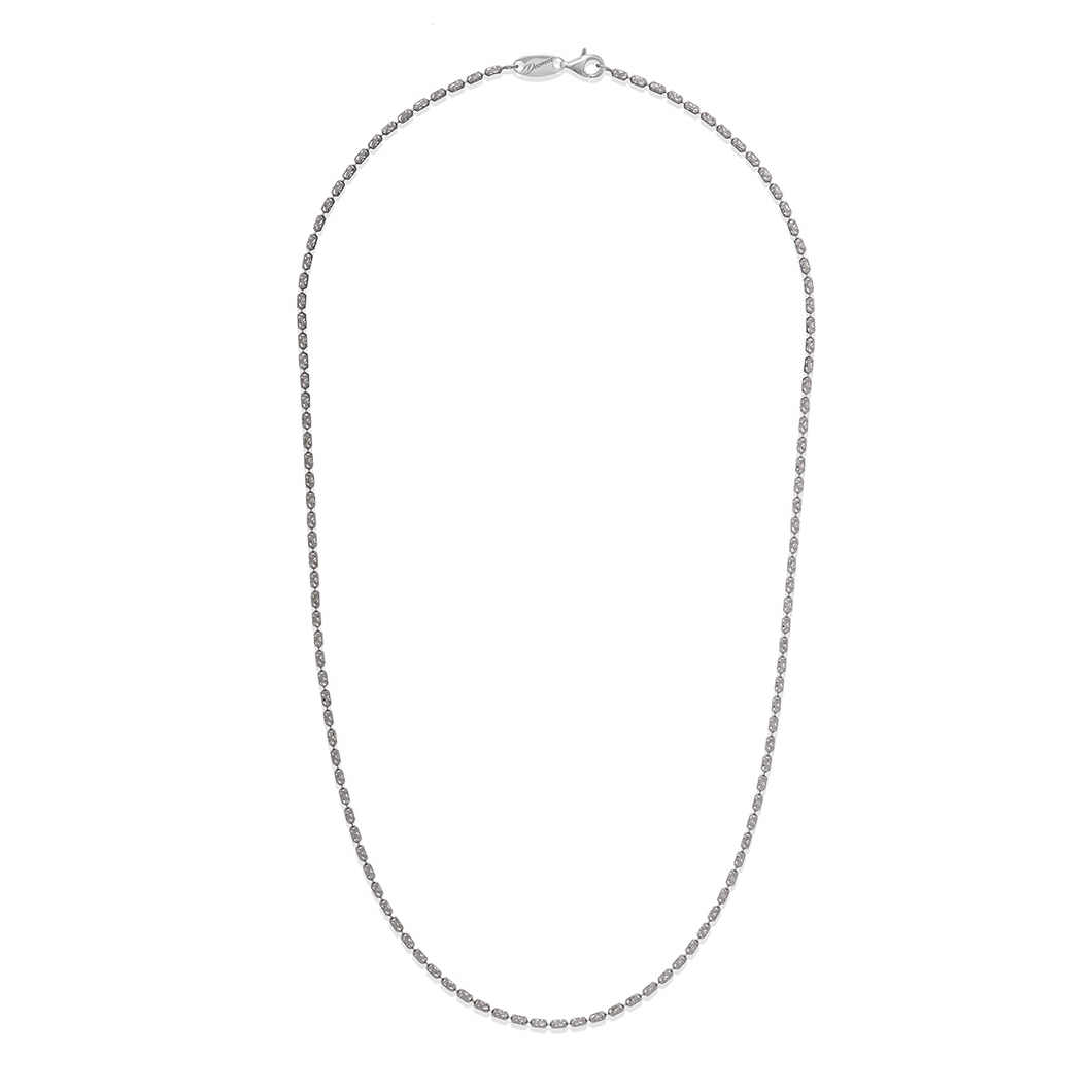 Sterling Silver Rhodium Plated 30 Inch Beaded Necklace
