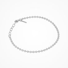 Load image into Gallery viewer, Sterling Silver 7.25 Inch Beaded Bracelet, available in Rhodium Plated and Gold Plated
