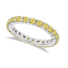 Load image into Gallery viewer, 14k White Gold 1.05 Ct Yellow Sapphire Eternity Band
