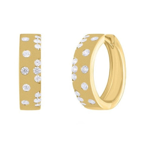 14k Yellow Gold 0.35Ct Diamond Huggie Earring