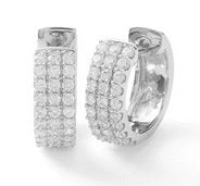 Gabriel 14k White Gold 0.35 Carat Diamond Huggie Earring