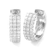 Gabriel 14k White Gold 0.35 Carat Diamond Huggie Earring