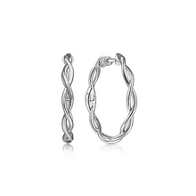 Load image into Gallery viewer, Sterling Silver 25mm Twisted Round Classic Hoop Earrings
