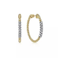 Load image into Gallery viewer, 14K Yellow Gold 30mm Bujukan 0.29Ct Diamond Classic Hoop Earrings
