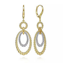 Load image into Gallery viewer, 14K White and Yellow Gold Bujukan 0.35Ct Diamond Drop Earrings

