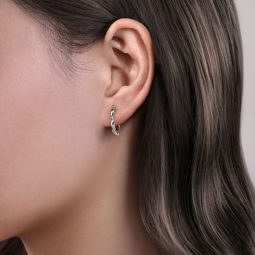 Sterling Silver Bujukan Huggie Earrings