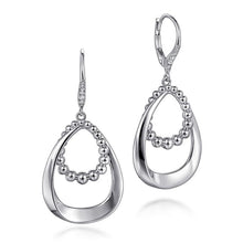 Load image into Gallery viewer, Sterling Silver 0.13Ct White Sapphire Bujukan Drop Earrings
