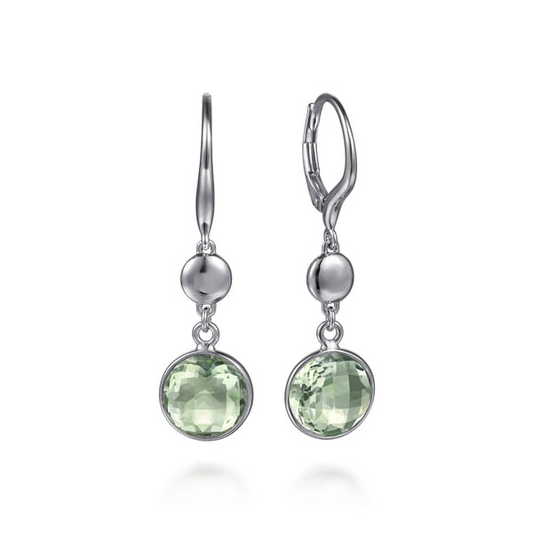 Sterling Silver White Sapphire Bujukan Link Drop Earrings