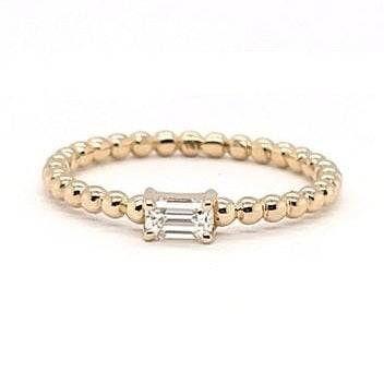 14k Yellow Gold 0.23Ct Diamond Beaded Ring