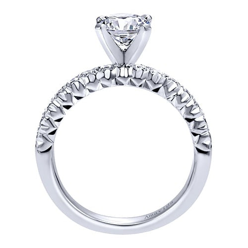 18k White Gold 0.35Ct Diamond engagement Ting Mounting with Cubic Zirconia Center