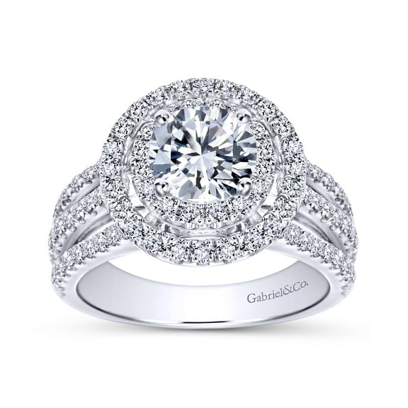 Gabriel 14k White Gold Ctr 1.02 SI1 I GIA, Mounting 0.91 Ct Diamond Ring