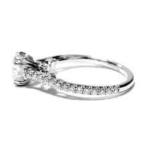 Load image into Gallery viewer, Gabriel 14k White Gold Center Diamond Cushion 1.02 Ct F SI1 GIA, Side diamond 0.39 Ct
