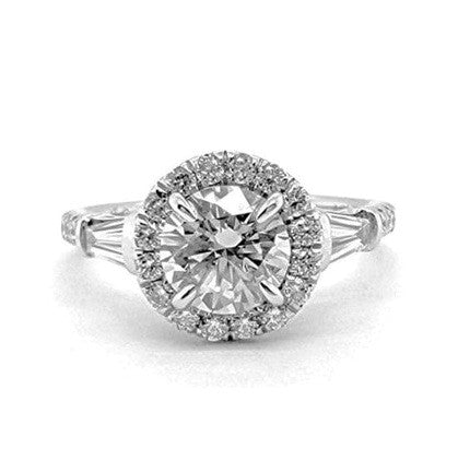 Gabriel 14k White Gold, ctr 1.01, SI2, G, GIA, 0.59 ct Mele