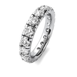 Platinum 3.40Ct Diamond Eternity Band with 17 Diamonds, size 7.0