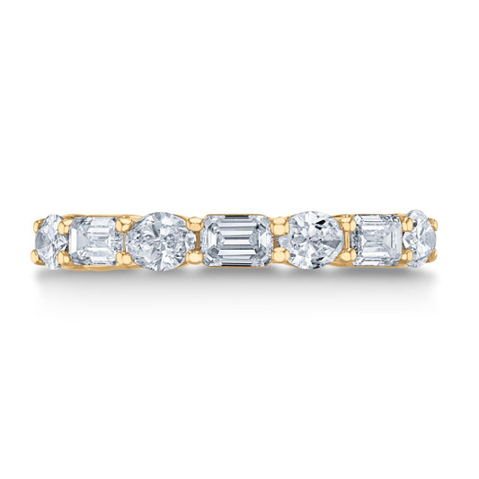 14k Yellow Gold 1.59Cts Diamond Half Eternity Band with Seven Diamonds