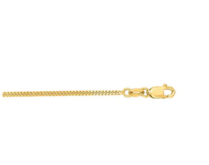 14k Yellow Gold 1.4mm 18" Gourmette Chain with Lobster Clasp