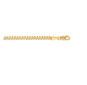 14K Yellow Gold 3.6mm Gourmette Chain with Lobster Clasp 22 Inch