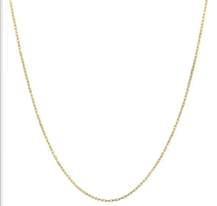 14K Yellow Gold 1.3mm French Cable 18 Inch Chain with Lobster Clasp