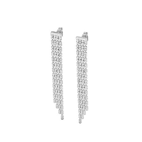 Sterling Silver Rhodium Plated Infinity Dangle Earring